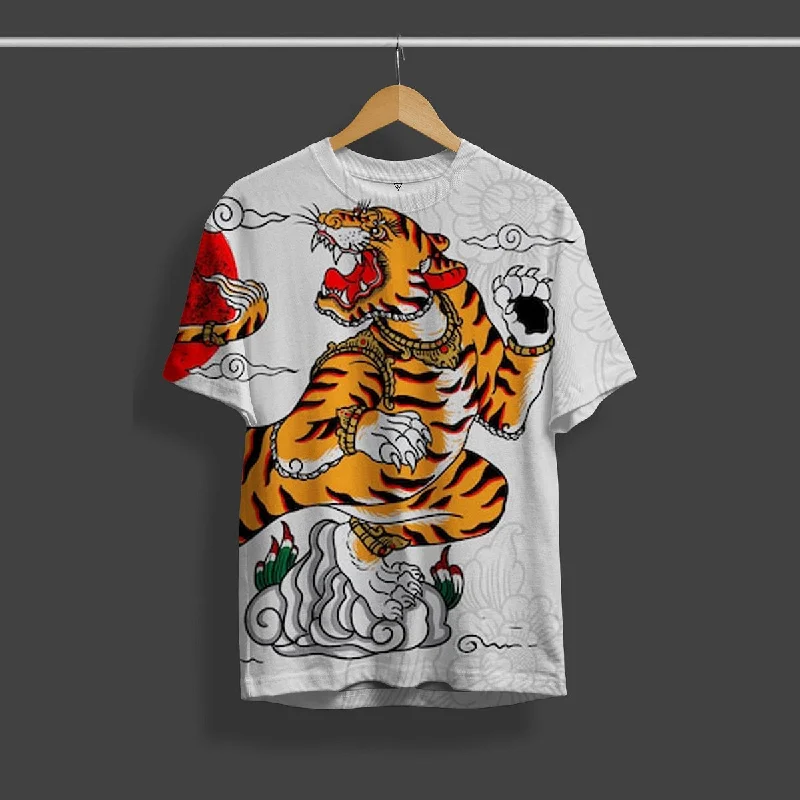 Deal of the Day Decorated Tiger All Over Printed T-Shirt