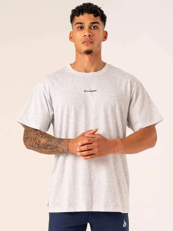 Emerge Oversized T-Shirt - Snow Grey Marl