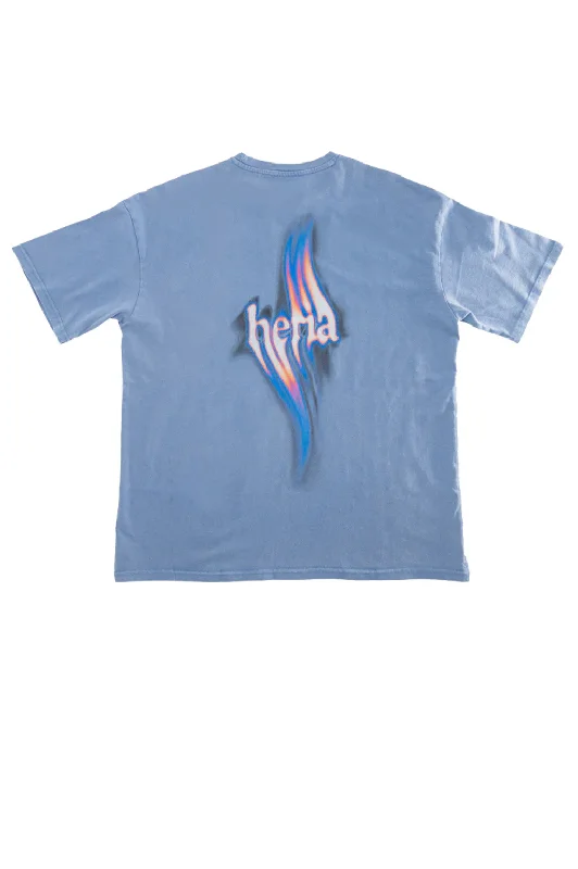 Flame Tee - Stone Washed Blue