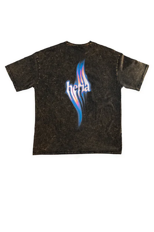 Flame Tee - Acid Washed Olive