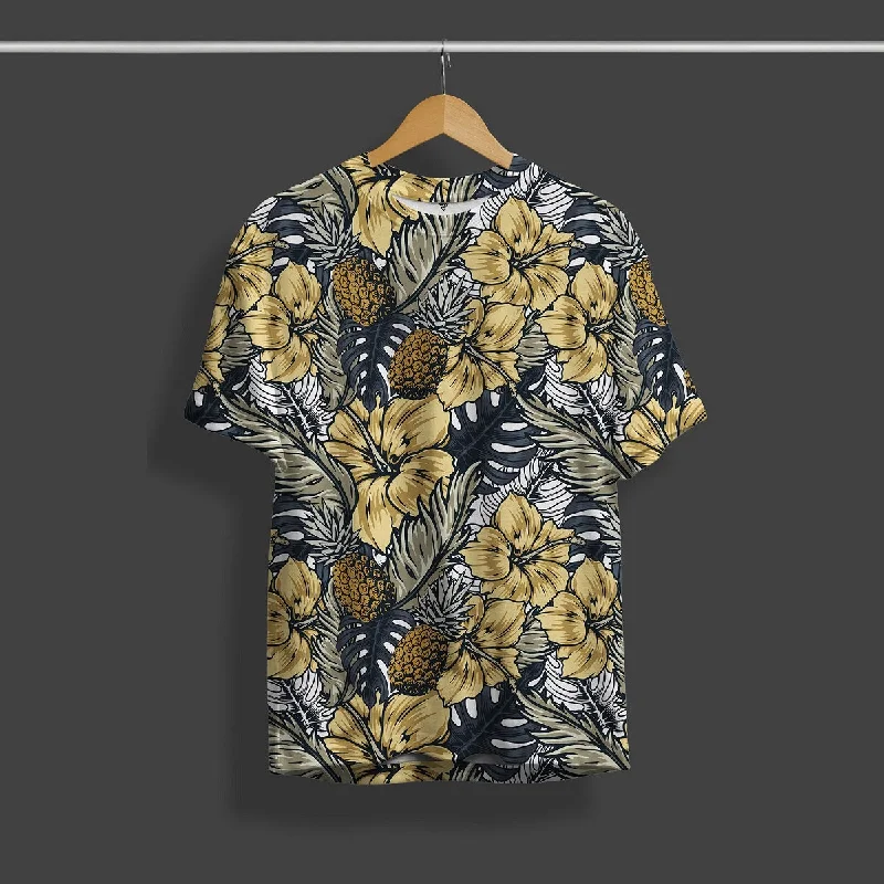 Sale Event Floral Pattern Front Back Print T-Shirt
