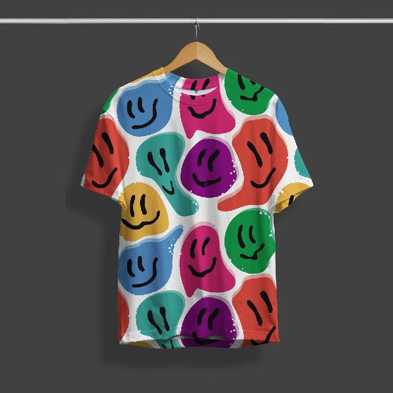 Weekend Steals Await Full Colorful Ghost Print Tee