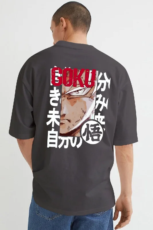 Super Savings Goku Printed Oversize Grey T-Shirt