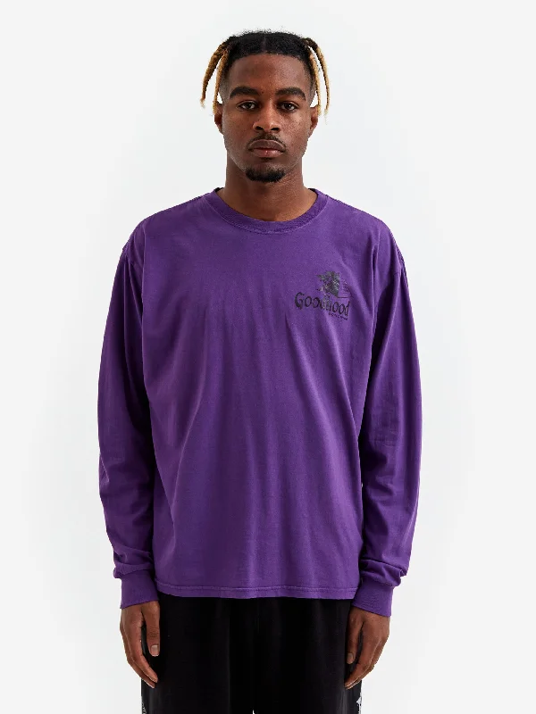 Goodhood Worldwide Pyramid Longsleeve T-Shirt - Purple