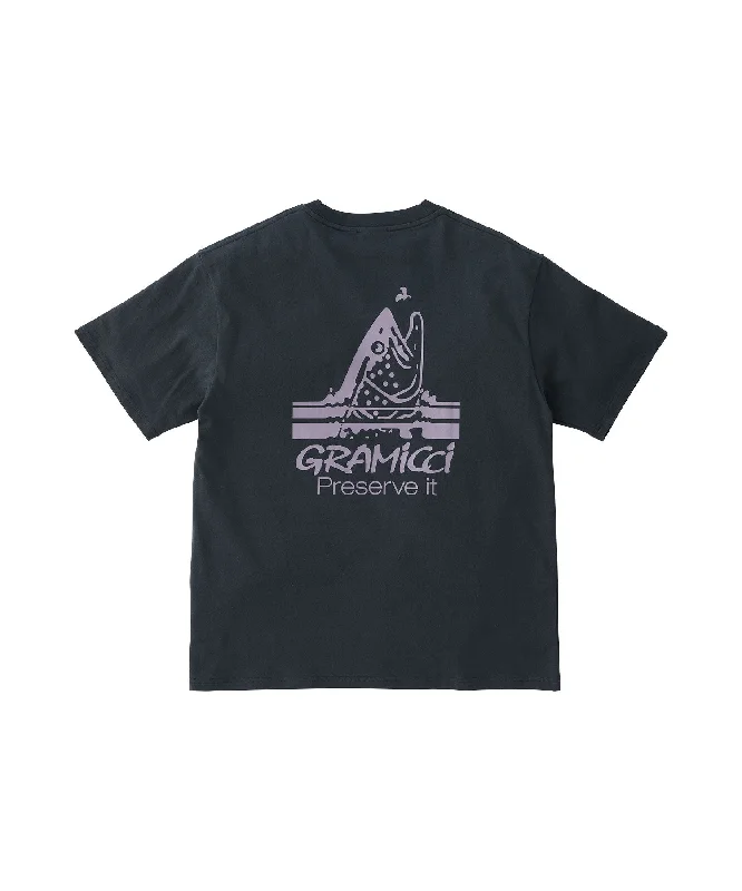 Time-Sensitive Gramicci Vintage Black Trout Logo Short Sleeve T-Shirt