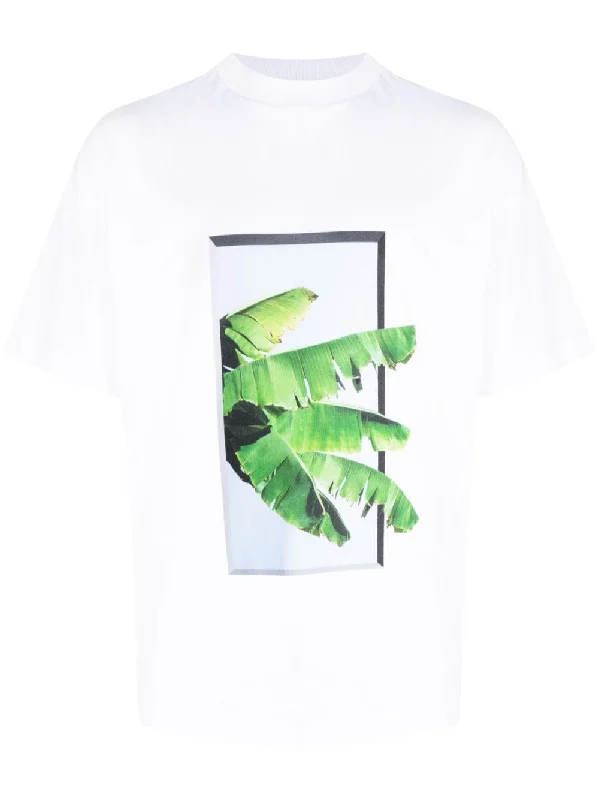 Hurry In Leaf-Print Cotton T-Shirt