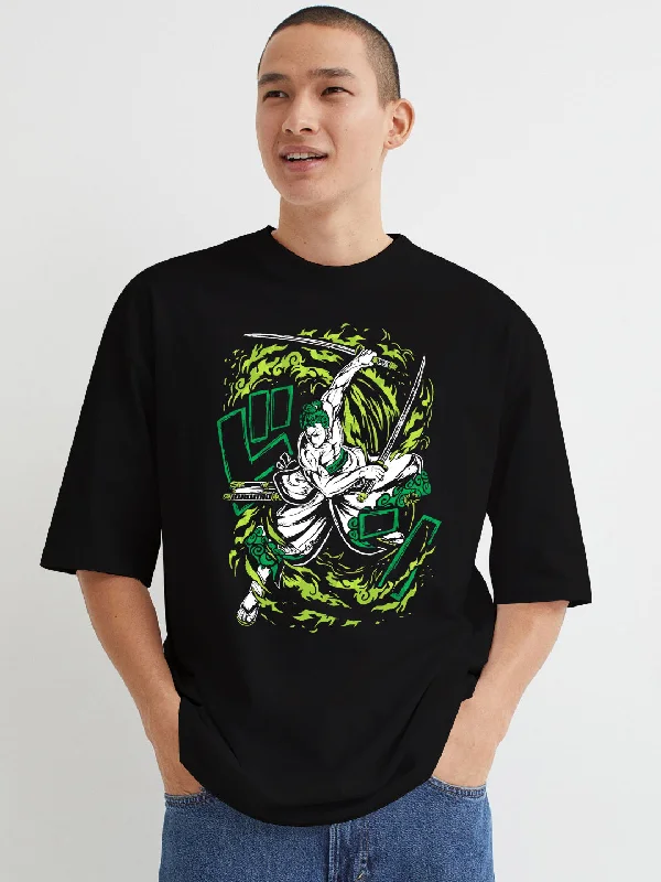 Midnight Madness Li Black Anime Oversized T-Shirt