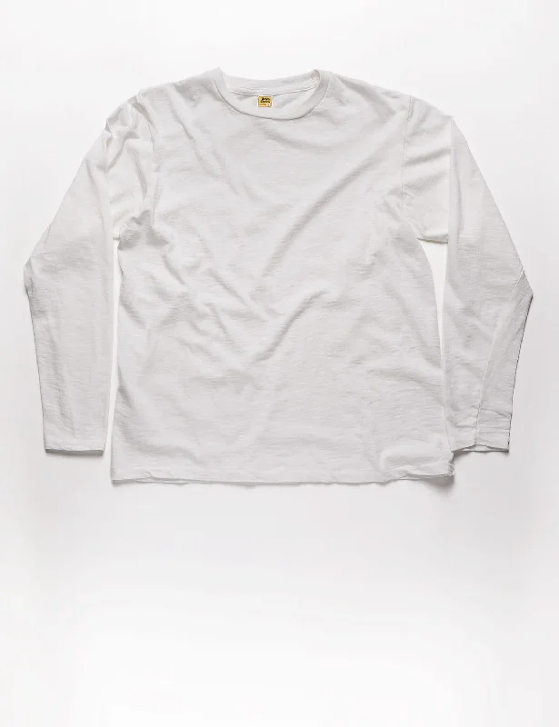 Long Sleeve Crewneck T-Shirt in White