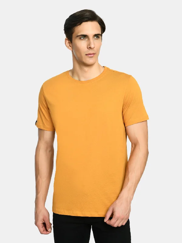 Weekend Deals That Impress Men's Basic Honey Yellow Regular Fit T-Shirt