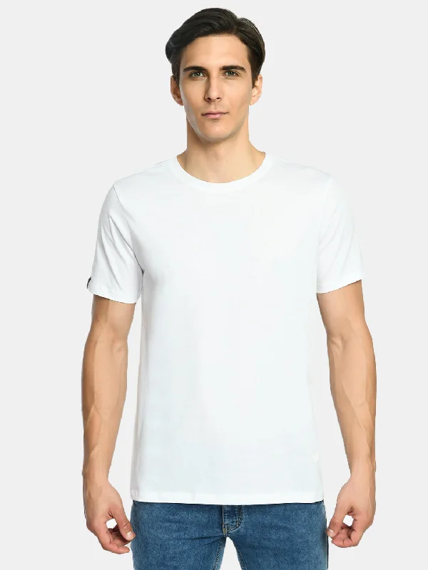 Weekend Discounts Worth Grabbing Men's Casual Pearl White Round Neck T-Shirt
