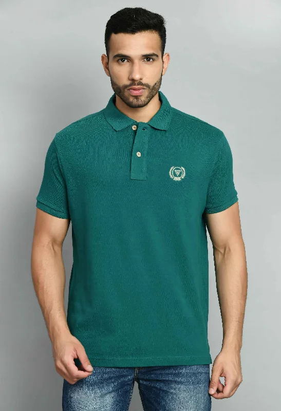 Big Discounts Men's Plain B. Green Polo Collar T-Shirt