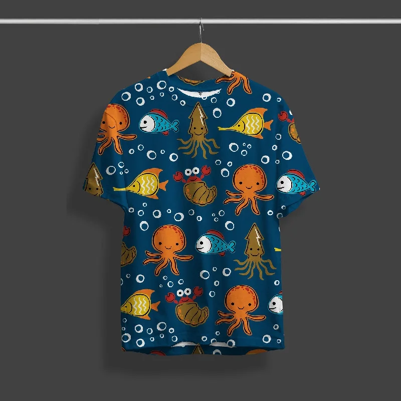 Bargain Bin Men's Sea Fish Printed T-Shirt