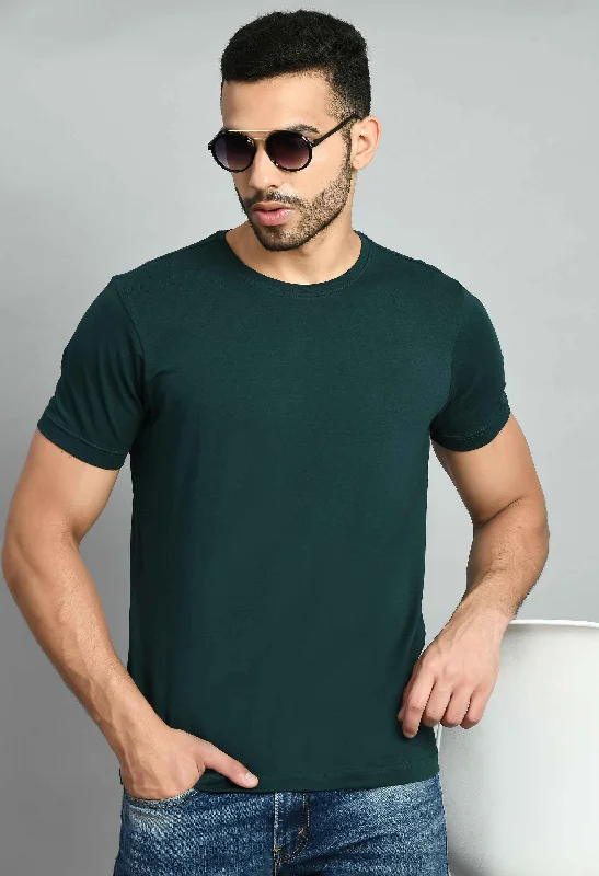 Limited Offer Men's Solid Green Smart Fit T-Shirt