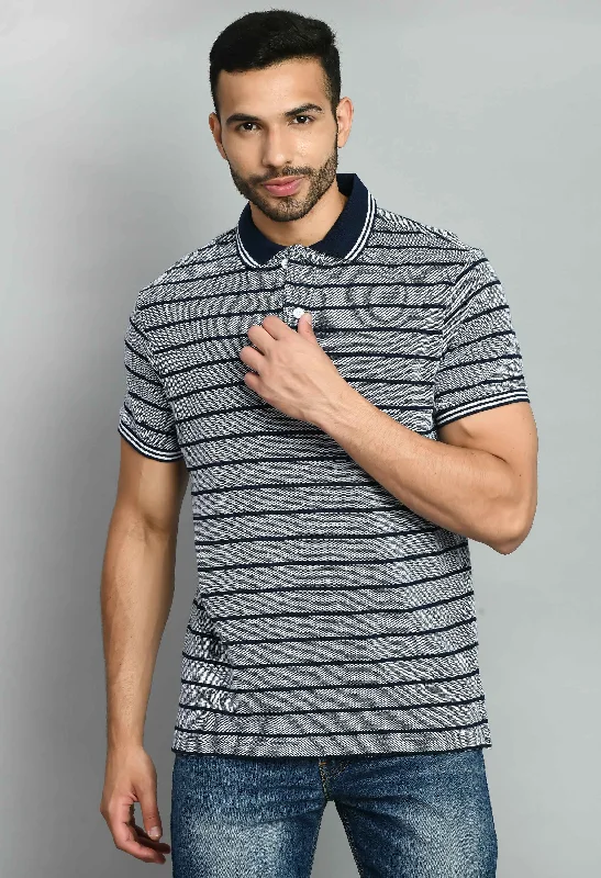 Unbeatable Prices Men's Striped Navy Polo Tees