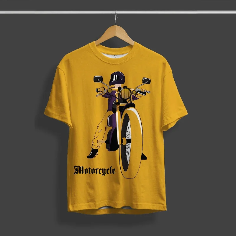 Weekend Wonders Await! Motorcycle All Over Printed T-Shirt