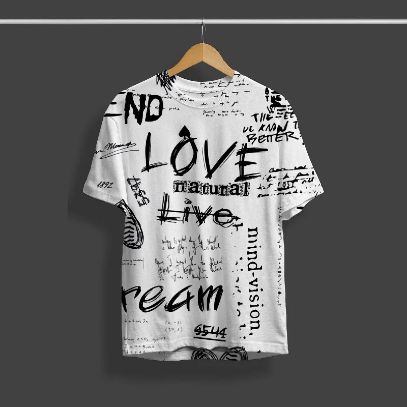 The Best Prices Natural Love White Printed T-Shirt