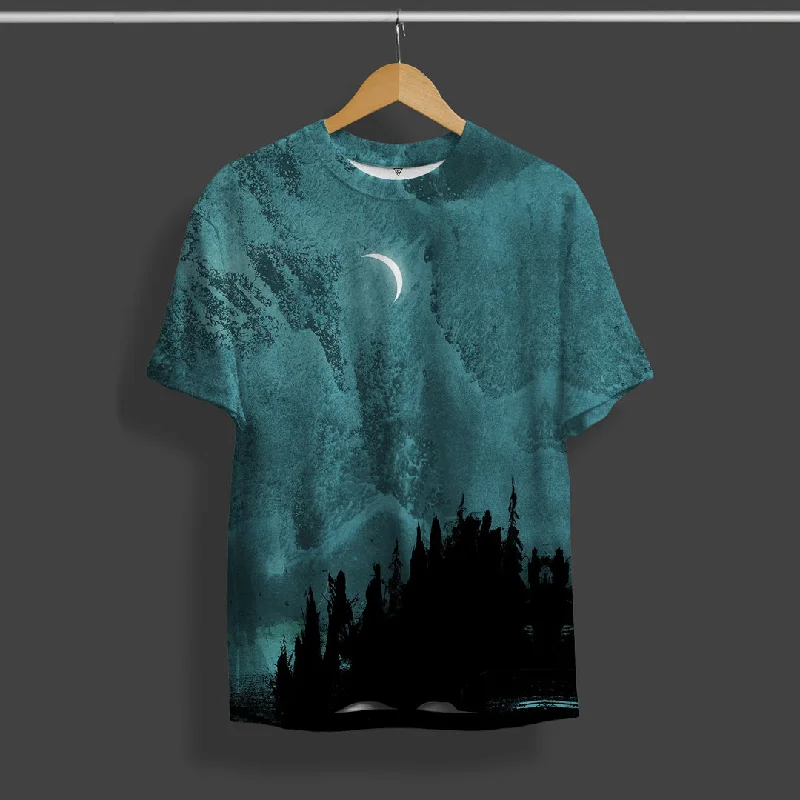 Steals and Deals Night Moon All Over Printed T-Shirt