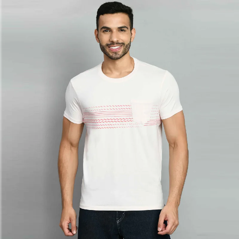 Mega Sale Pink Graphic Printed Round Neck T-Shirt