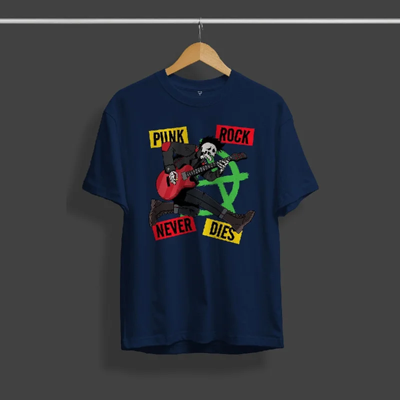 Weekend Deals to Brighten Your Day Punk Rock Never Dies Printed T-Shirt