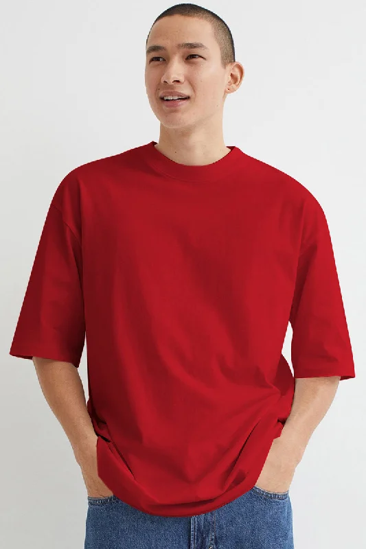 Warehouse Sale Red Over Size Tee by Squirehood