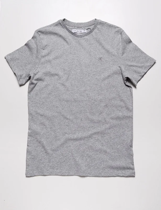 FINAL SALE: Short Sleeve Smooth Cotton Solid Crewneck Tee - Heroic Heather Gray