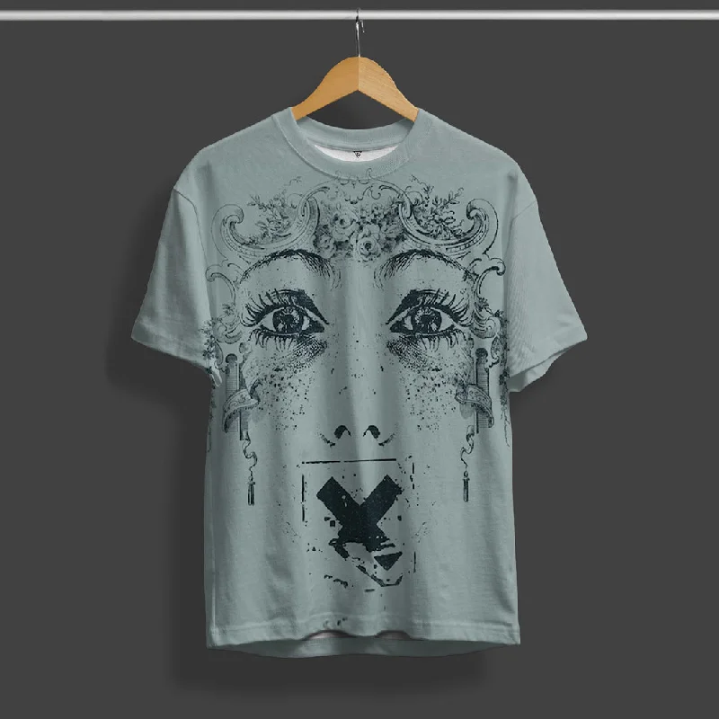 Super Deal Silent Eyes Printed T-Shirt