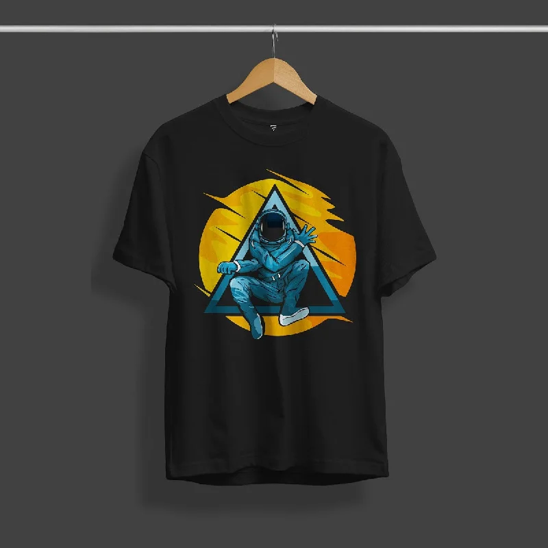 Can't Beat Sun Black Graphic Printed T-Shirt