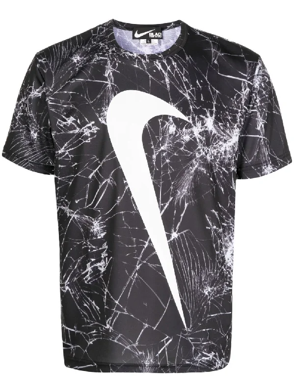 Weekend Deals That Please Swoosh-Print Cracked T-Shirt