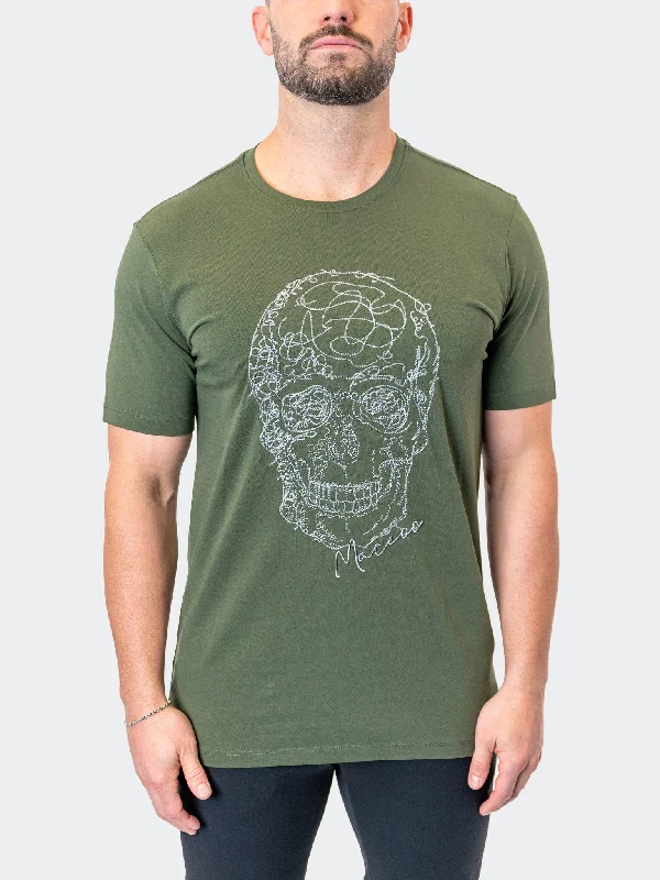 Weekend Savings Bonanza Tee ScribbleSkull ArmyGreen
