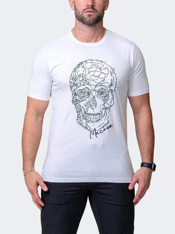 Weekend Offers That Excite Tee ScribbleSkull White