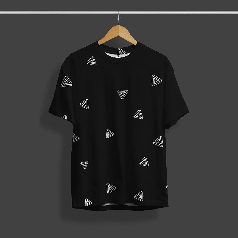 Special Buy Triangle Full Black Printed T-Shirt
