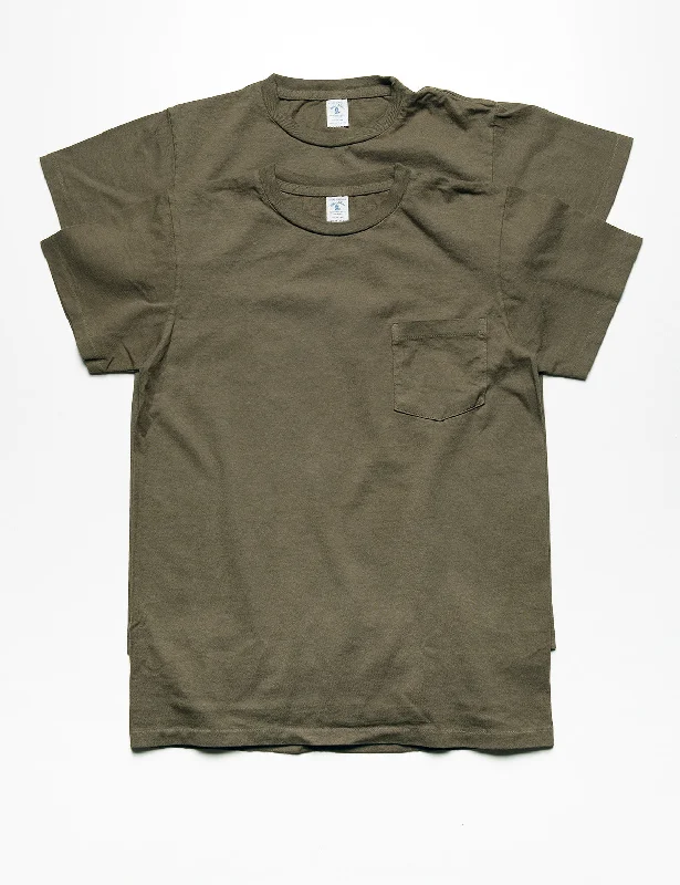 2-Pack Short Sleeve Pocket Tee in Olive