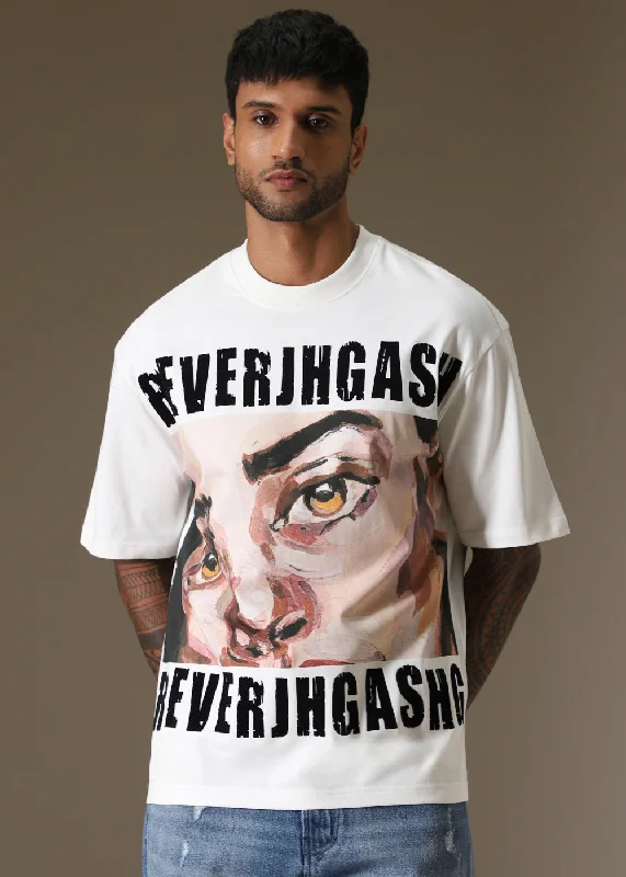 Visual Grin White Oversized T-shirt