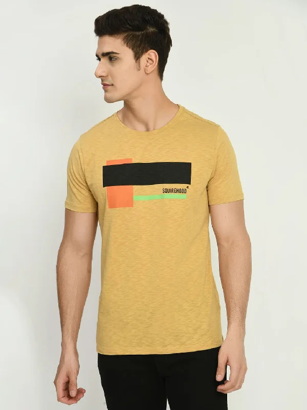 Weekend Deals That Amaze Yellow Graphic Printed Knit T-Shirt