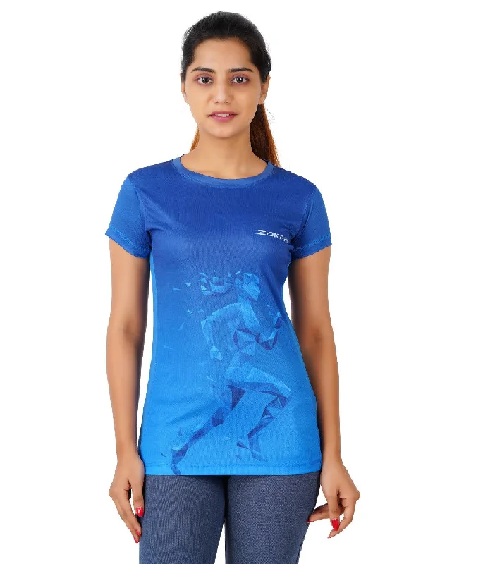 Zakpro Sports Women's Cycling T-Shirt (Bluish Run)